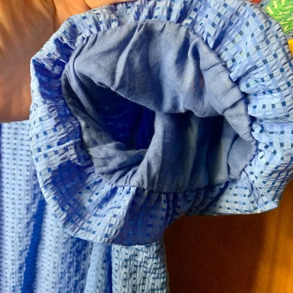 Umgee Ocean Blue Midi Dress with Multicolor Embroidered Sleeves - Picture 8 of 10